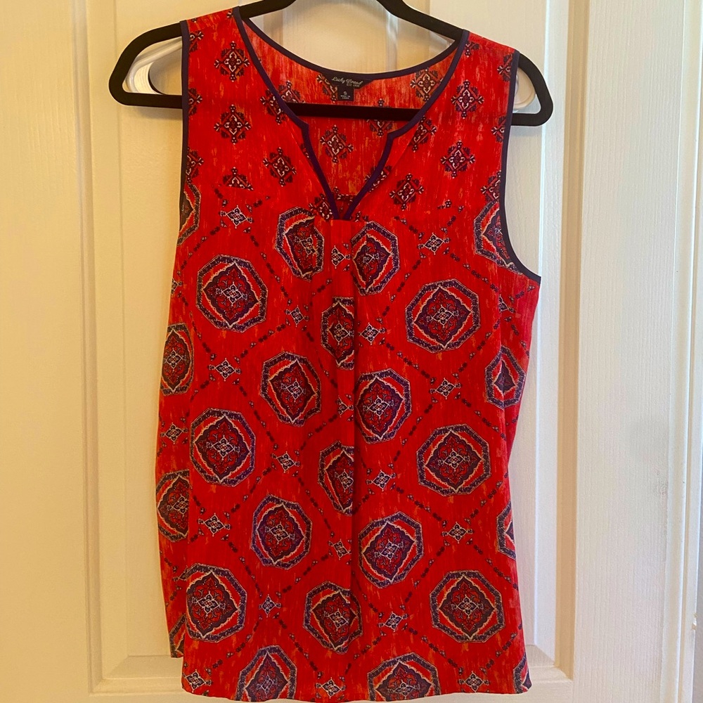 Lucky brand silk top red